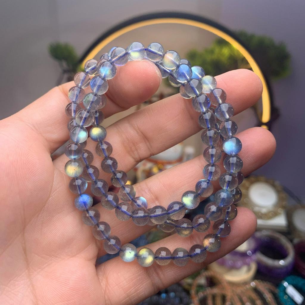 Chuỗi quấn 3 vòng Đá XàCừ Hắc Nguyệt Quang [TẶNG HỘP GỖ] Tát cả mệnh - Phong Thủy Tây Tạng