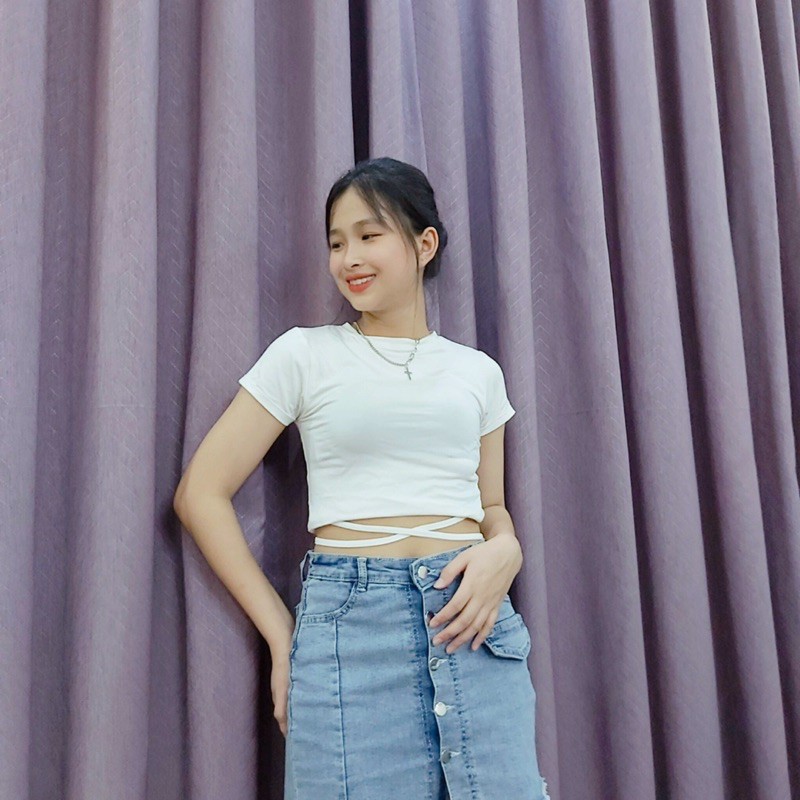 [Mã FAMAYWA giảm 10K đơn 50K] Áo Croptop , áo thun croptop body dây đan chéo cao cấp chất cotton mát mịn CRT-001 | BigBuy360 - bigbuy360.vn