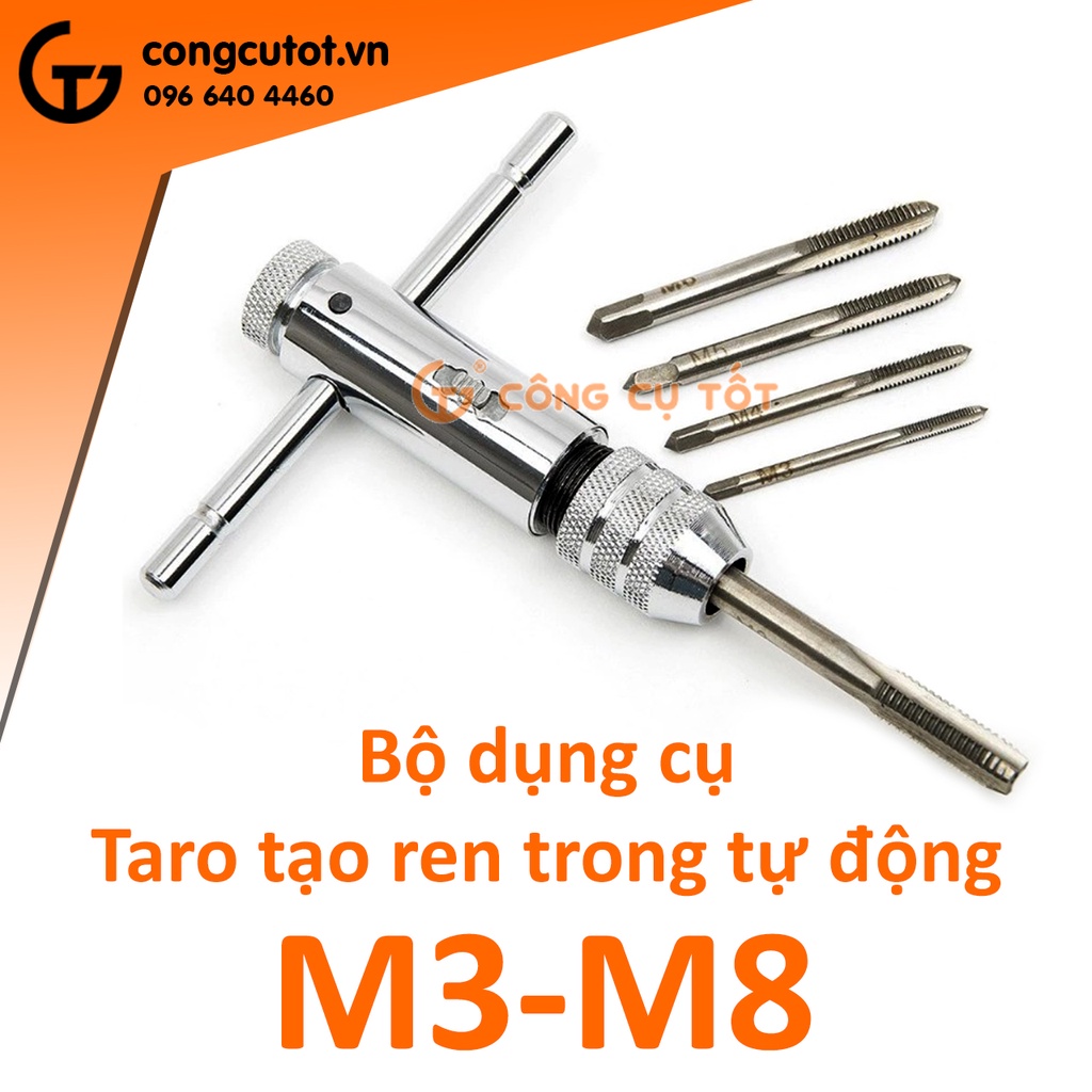 Bộ dụng cụ taro tạo ren trong tự động M3-M8