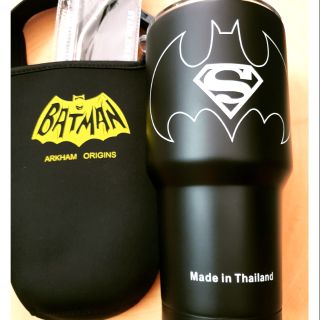 Combo ly giữ nhiệt thái siêu nhân đen nhám 900ml đủ phụ kiện