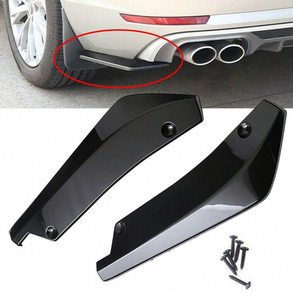 ⚡Hot Sale⚡Universal Car Rear Bumper Protector Lip Diffuser Spoiler Splitter Glossy Black-ISHOW