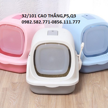 Nhà Vệ Sinh Cho Mèo Có Nắp Siêu Dễ Thương Tặng kèm xẻng