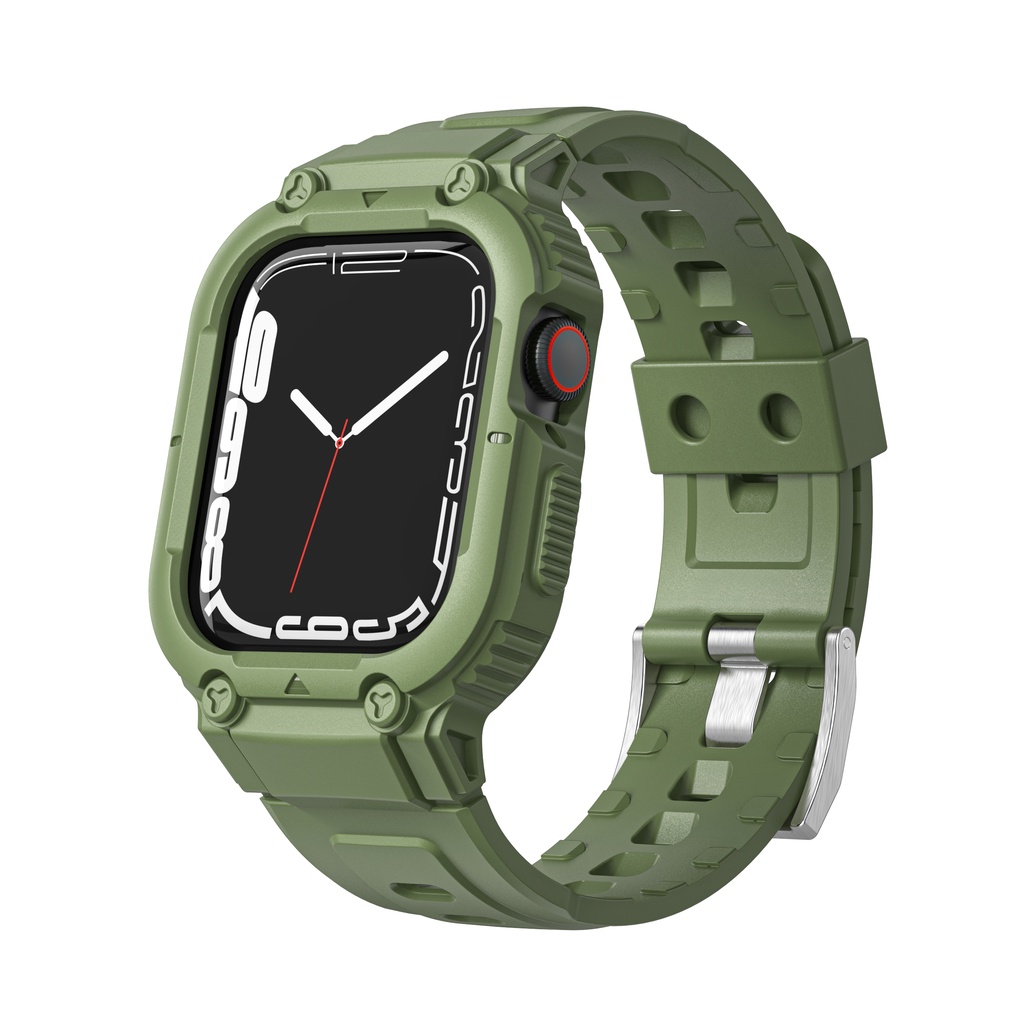 Ốp Dây Đeo Silicone + Ốp Bảo Vệ Cho Đồng Hồ Thông Minh Apple Watch 40mm 41mm 44mm 45mm iWatch Series 8 7 6 5 4