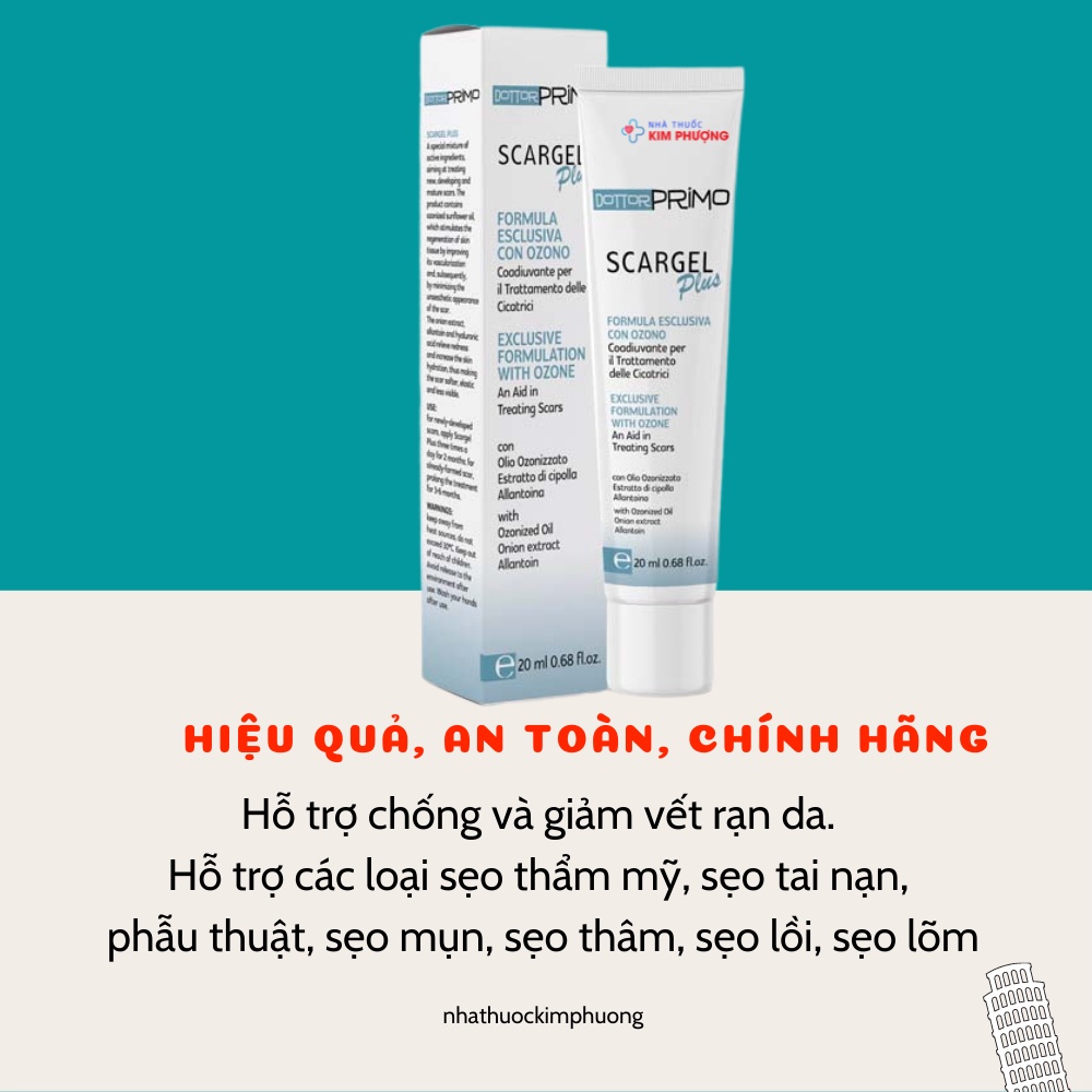 Kem Liền Sẹo Scargel Plus Giúp Làm Mờ Sẹo Lồi, Lõm, Thâm Từ Giai Đoạn Vết Thương Chưa Lành DottorPrimo