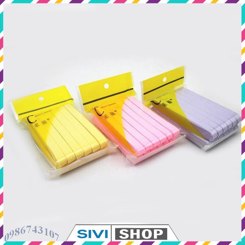 Bọt biển - Bông nở rửa mặt túi 12 miếng