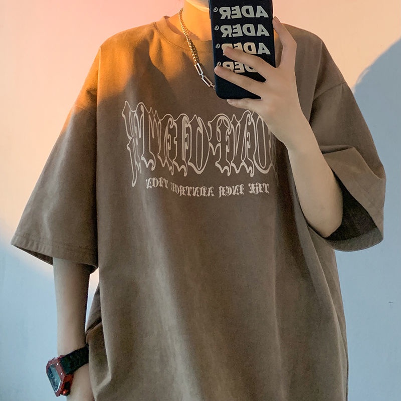 áo thun tay ngắn form rộng thời trang mùa hè phong cách retro mỹ dành cho