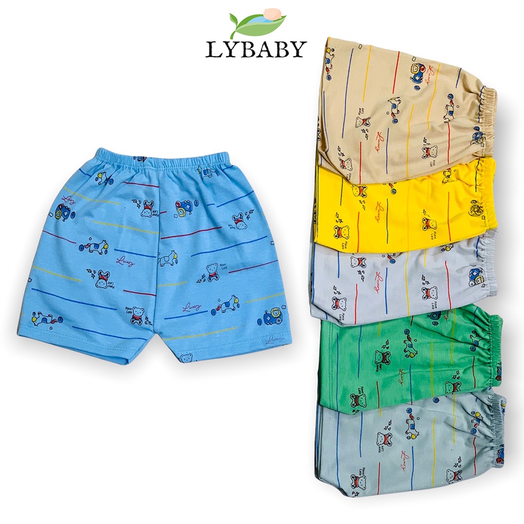 Quần đùi cho bé trai bé gái LYBABY quần cộc chất cotton Họa Tiết mềm mịn QC08
