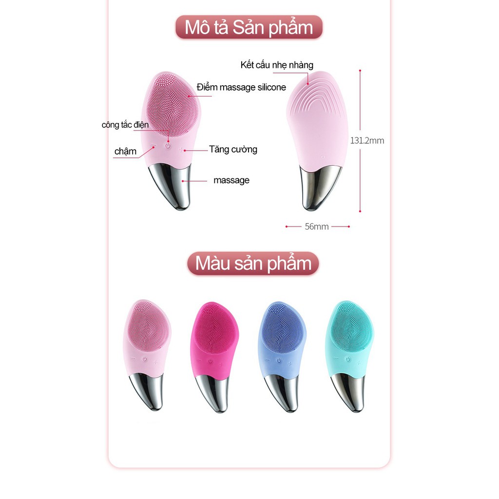 Máy Rửa Mặt Đa Năng Công Nghệ Sóng Âm Sonic Loại Bỏ Bụi Bẩn Chất Nhờn Sạch Da Mặt Chống Lão Hóa