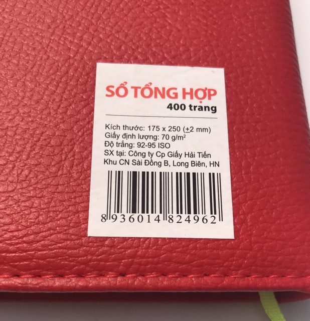 Sổ tổng hợp bìa da 400 trang giấy Hải Tiến