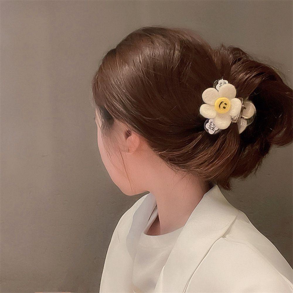 Kẹp Tóc Móng Vuốt Hình Mặt Cười In Chữ Đơn Giản Thời Trang Cho Nữ