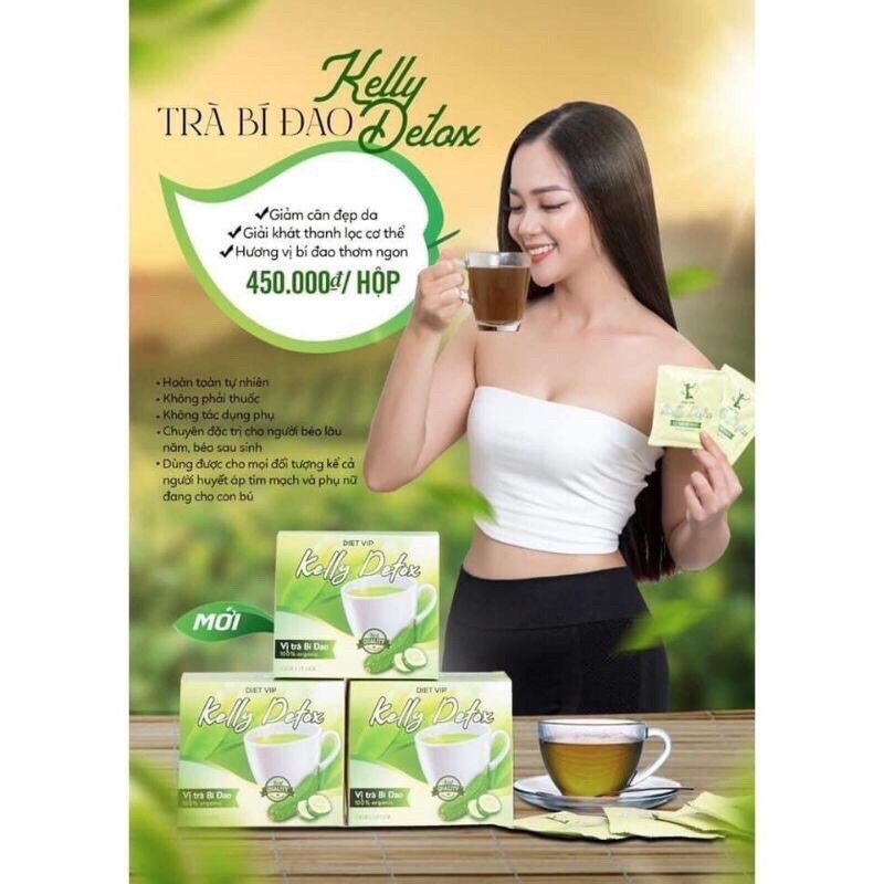 Trà đào giảm cân kelly detox plus chính hãng