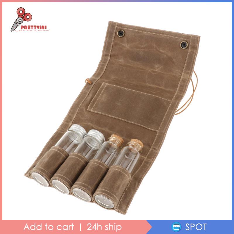 [Prettyia1] Lọ Thiếc Đựng Gia Vị / Muối / BBQ Cắm Trại Dã Ngoại Có Giá Đỡ