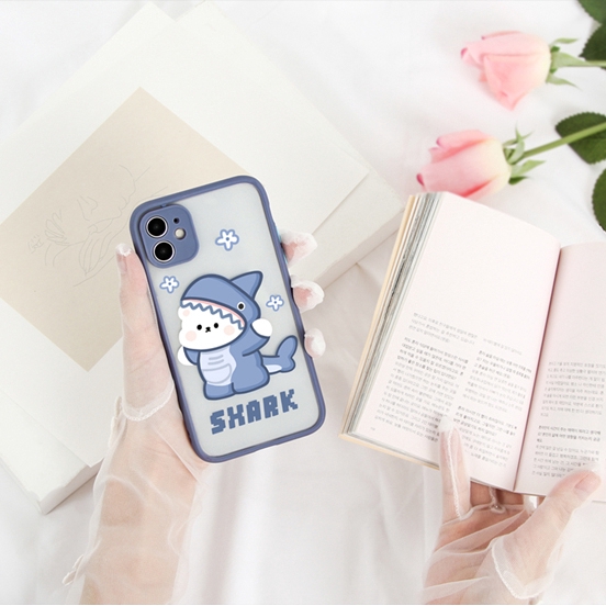 Ốp lưng iphone nhám gấu shark 5/5s/6/6plus/6s/6splus/7/7plus/8/8plus/x/xr/xs/11/12/pro/max/plus/promax - Awifi Case U5-1