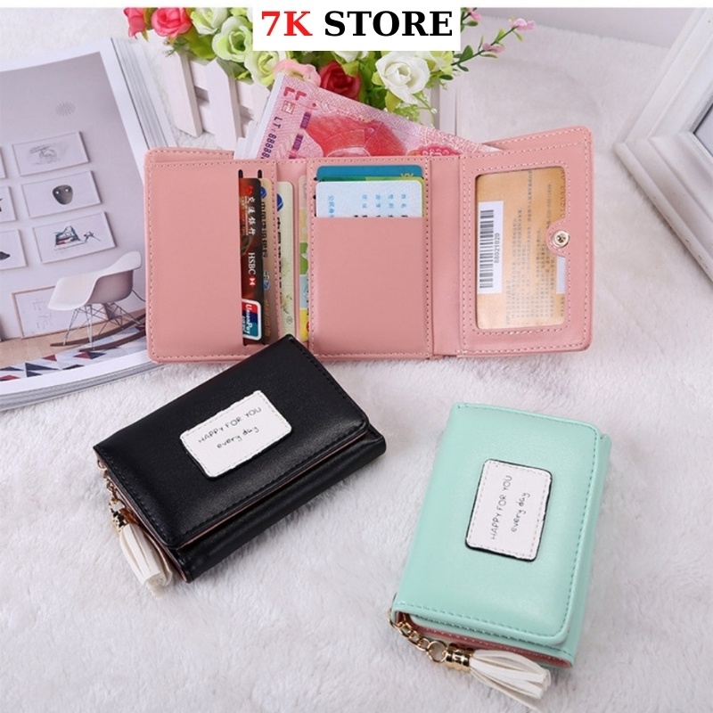 Ví nữ đẹp giá rẻ cầm tay mini nhiều ngăn thời trang cao cấp nhỏ gọn dễ thương 7K STORE V11