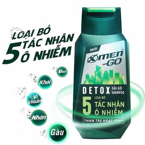 Dầu Gội XMen Go Than Tre hoạt tính DETOX 180g