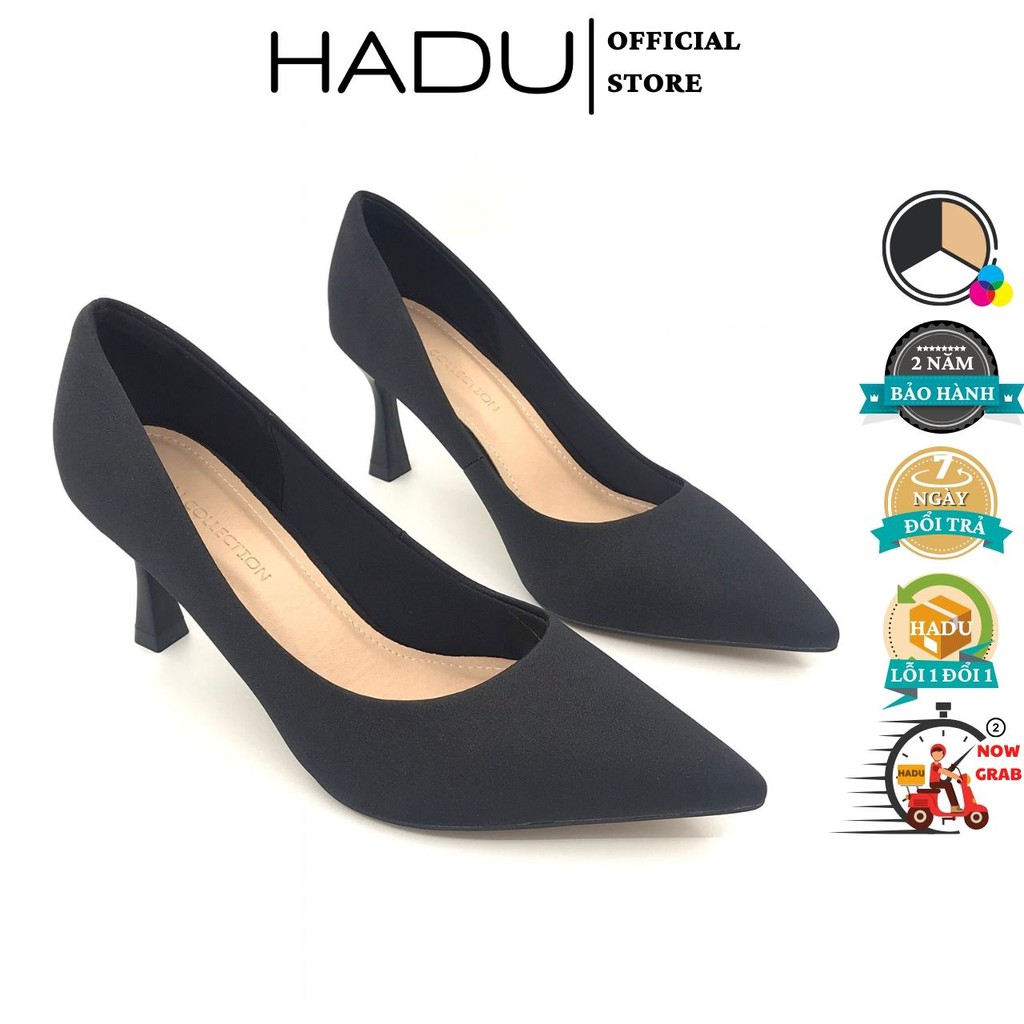 Giày cao gót 7p HADU G760 bít mũi, da mờ, gót cao từ 7 10cm