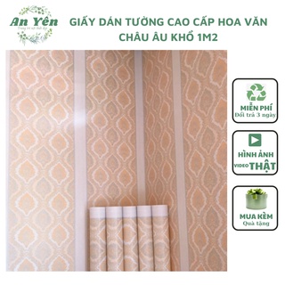 Giấy dán tường cao cấp hoa văn châu âu khổ 1m2,giấy dán tường phủ pvc có keo sẵn chống ẩm mốc