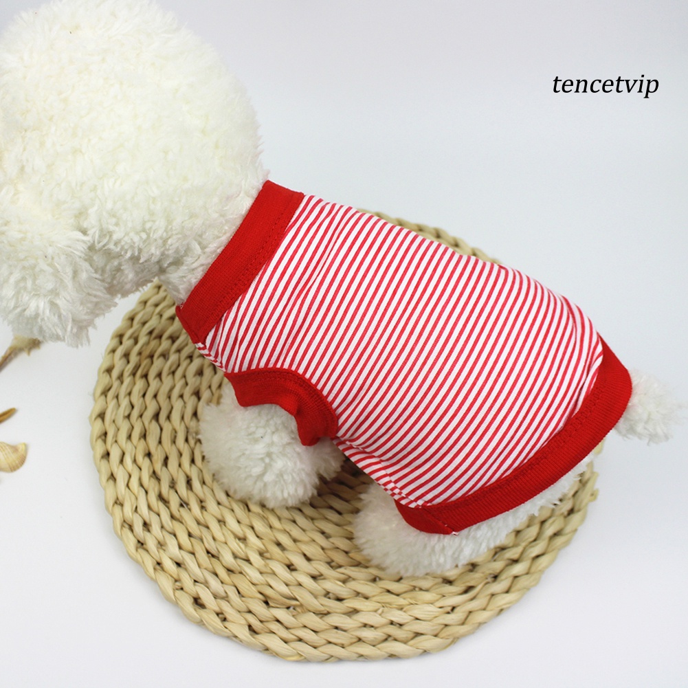 Áo Thun Cotton Mềm Thoáng Khí Họa Tiết Kẻ Sọc Cho Thú Cưng