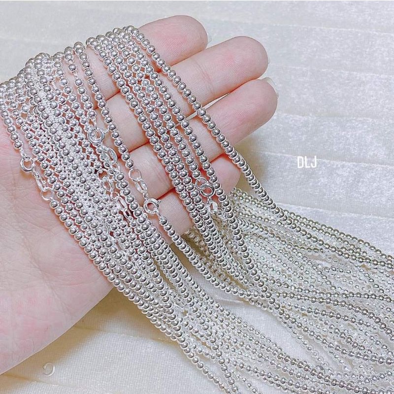 Dây chuyền bi bạc cho bé