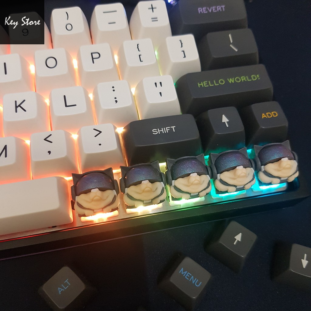 Nút bàn phím cơ artisan keycap sirius màu xám olivia