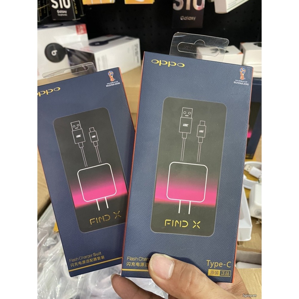 Bộ sạc nhanh VOOC cho điện thoại OPPO Find X, R17 Pro, R17 / OPPO, K20, Note 8, Note 8 Pro,... chân Type-C đời mới