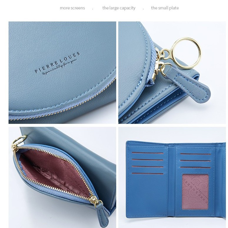 Ví Cầm Tay Pierre Loues Da Pu Cỡ Nhỏ Đựng Thẻ Thời Trang Cho Nữ
