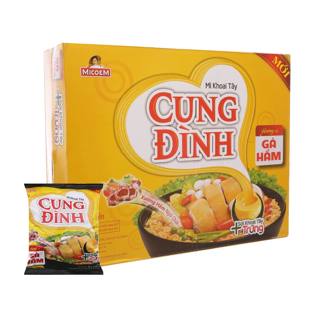 THÙNG 30 GÓI MÌ CUNG ĐÌNH GÀ HẦM