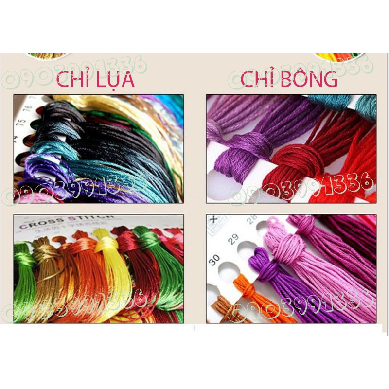 Tranh Thêu Chữ Thập   Hoa 6 Bức HH0854  KT:56X61CM