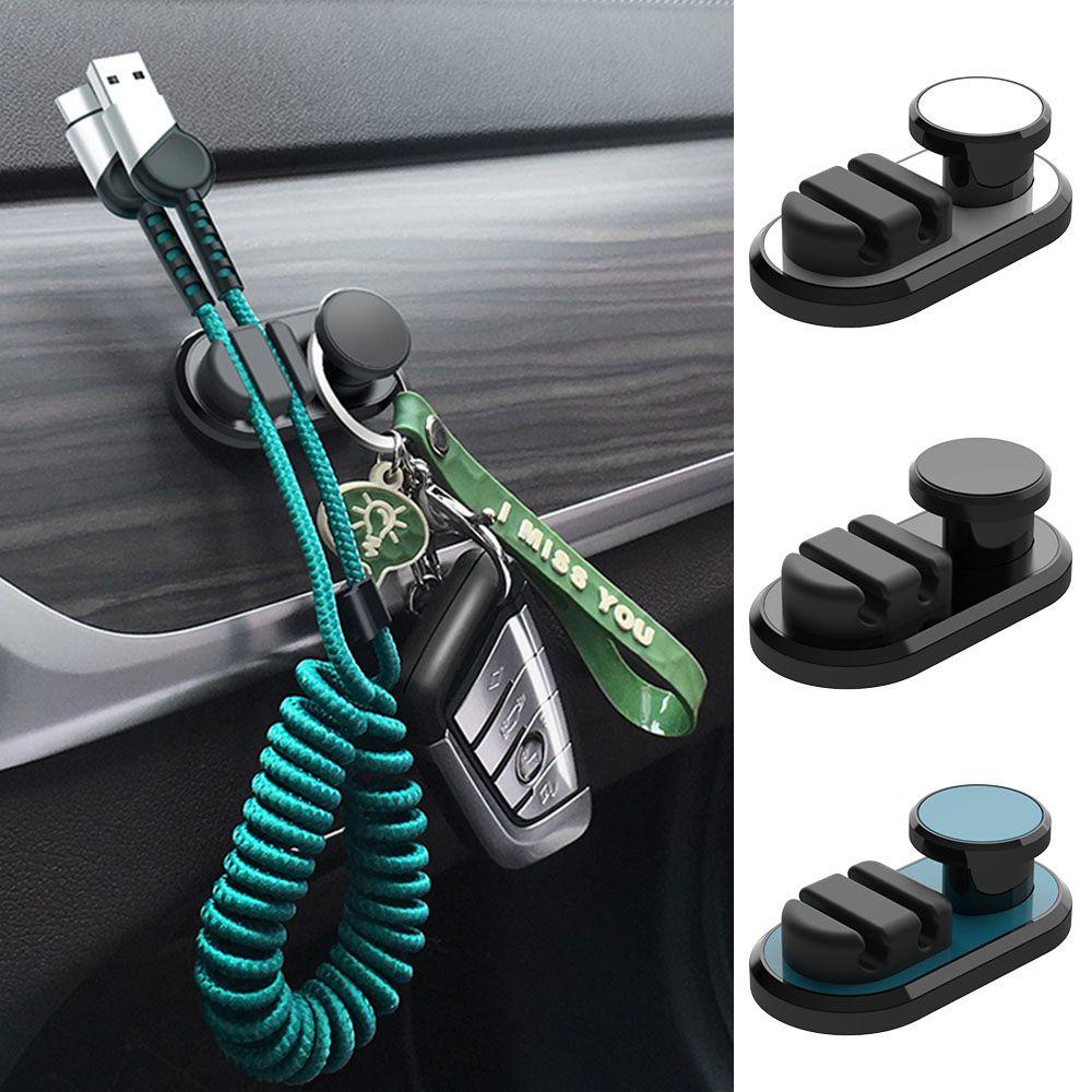 Móc Treo Dây Cáp USB / Túi Đựng Đồ Dùng Trong Xe Hơi Màu Đen Tiện Dụng