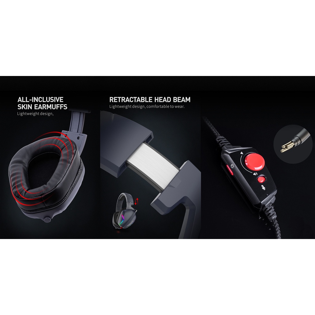 Tai Nghe Gaming Headphone HAVIT H2019U, Driver 53mm, Đèn RGB, Giả Lập 7.1 - Hàng Chính Hãng