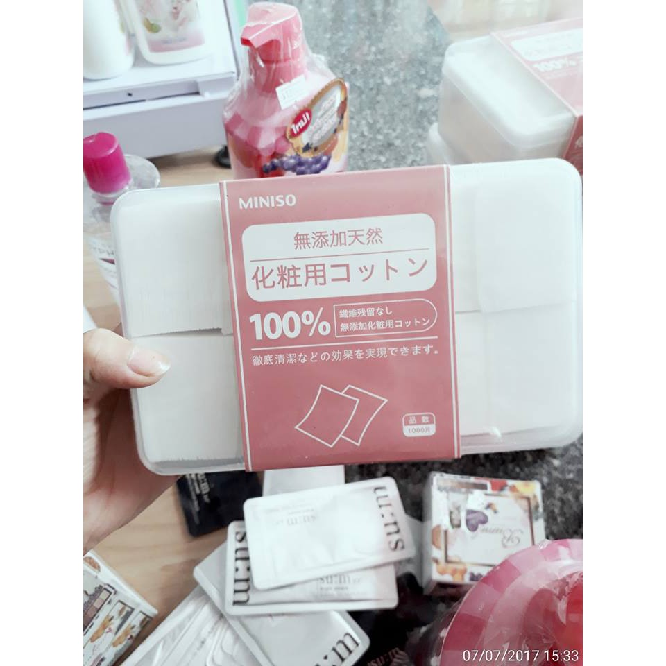 Hộp bông tẩy trang Miniso 1000 miếng Nhật bản