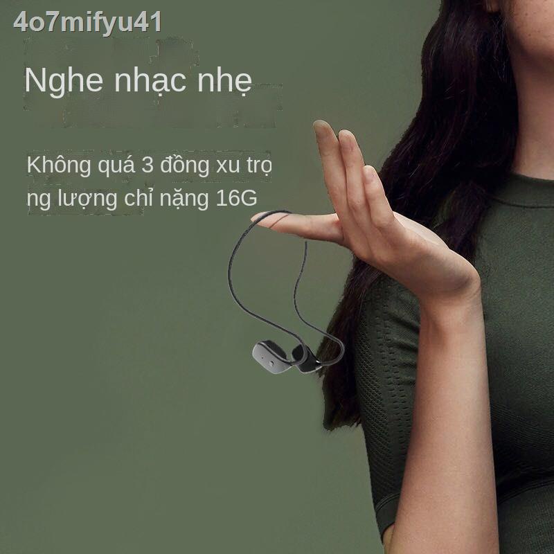 (Date mới)❧❒Tai nghe thể thao không dây có bộ nhớ 16G MP3 làm tổn thương xương Âm thanh dẫn truyền kép chống thấm nước g