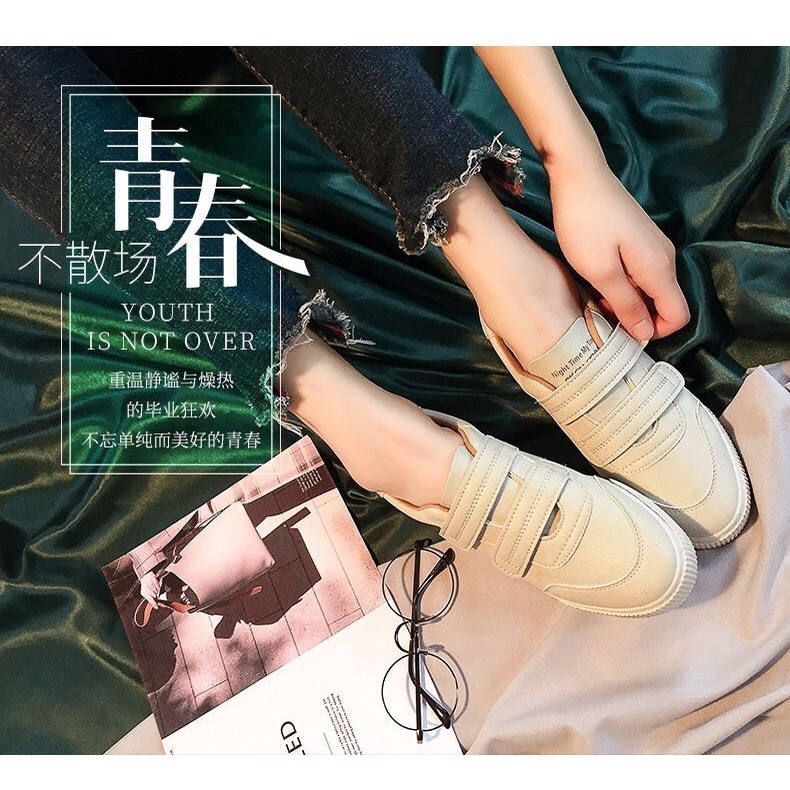 Giày thể thao khóa dán phong cách thời trang Hàn Quốc cá tính 2022 dành cho nữ