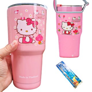 ĐỦ BỘ LY GIỮ NHIỆT HELLO KITTY 900ML ĐỦ PHỤ KIỆN