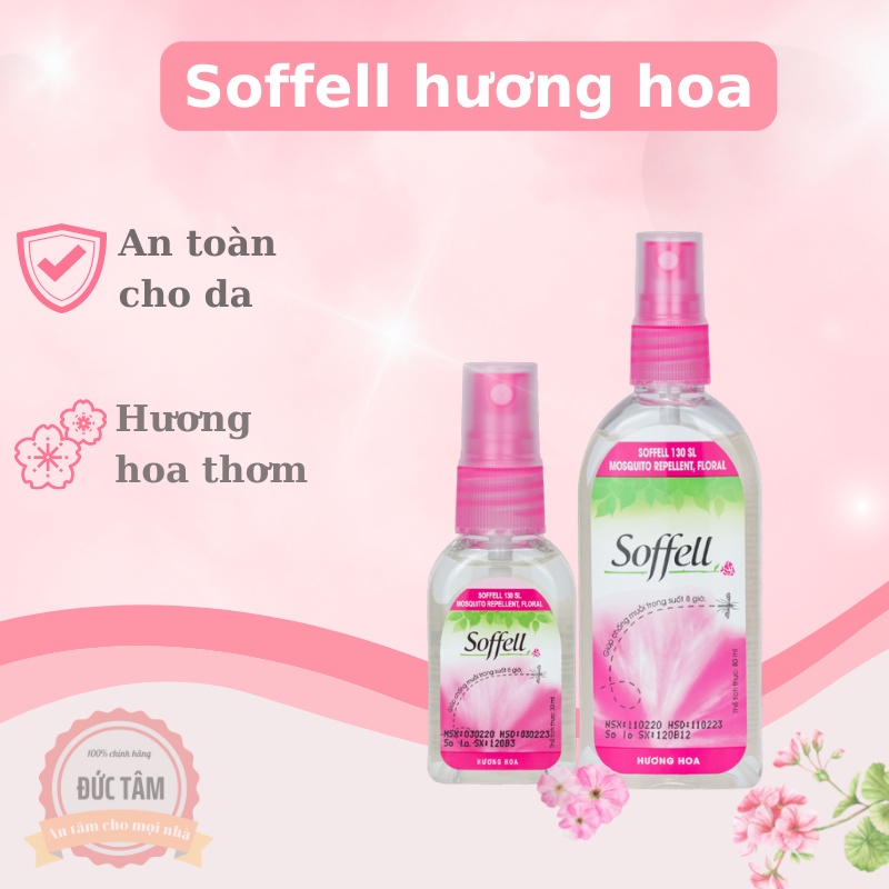 Xịt Chống Muỗi Soffell Hương Hoa 80ml