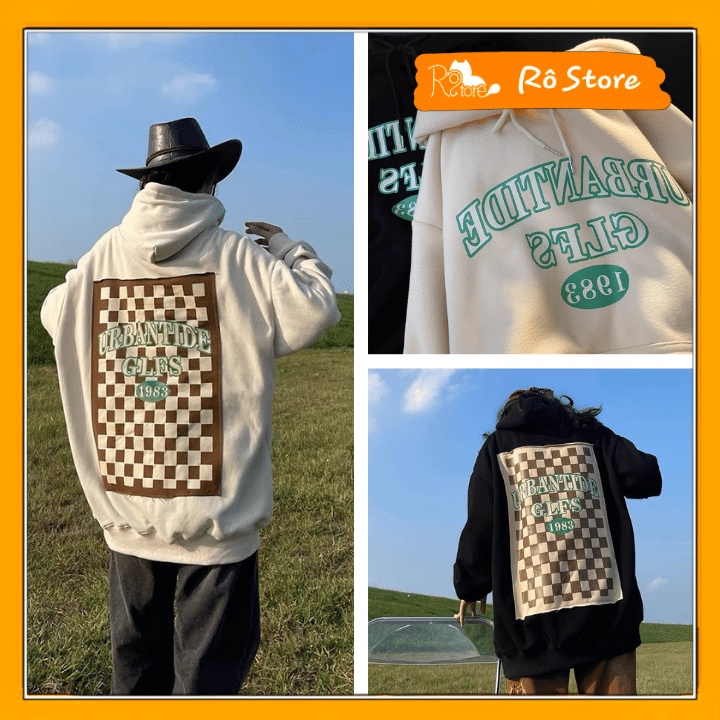 Áo hoodie nữ/Áo nỉ form rộng tay bông unisex nam nữ hình in BÀN CỜ cao cấp chất nỉ bông dày dặn RÔ STORE HD16