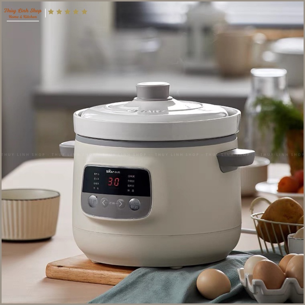 NỒI NẤU CHÁO ĐA NĂNG BEAR 3 LÍT BẢO HÀNH CHÍNH HÃNG 12 THÁNG CÓ HDSD TIẾNG VIỆT