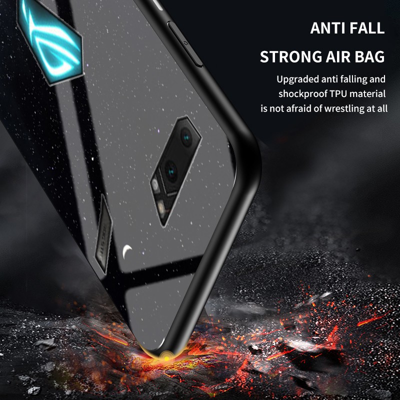 Ốp Điện Thoại Mặt Kính Họa Tiết Bầu Trời Sao Cho Asus Rog 2 / Rog Ii Zs660Kl / Zenfone Max Pro M2 Zb631Kl / M1 Zb601Kl Zb602Kl