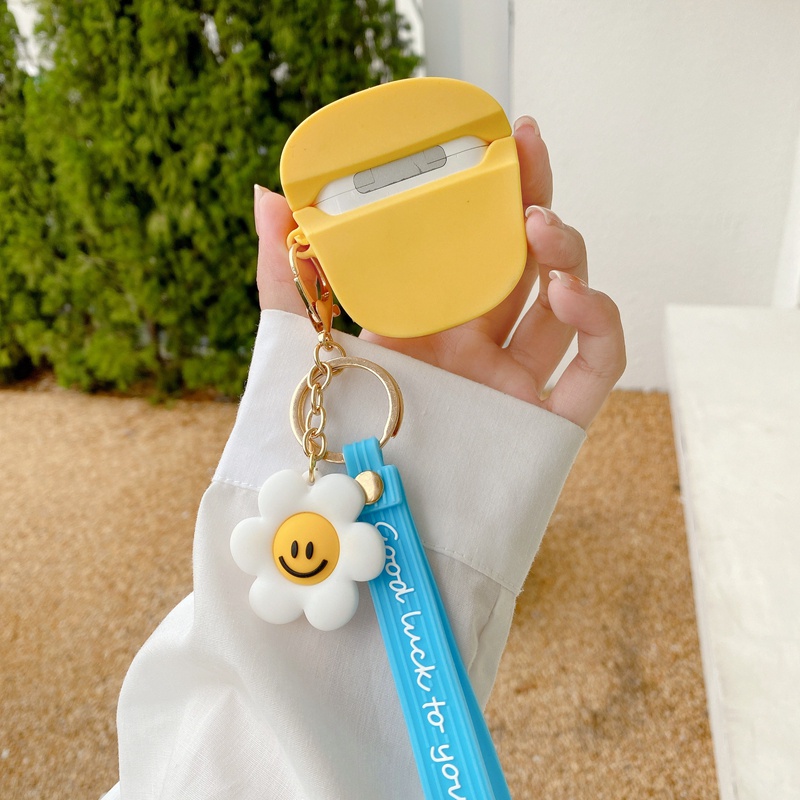 Vỏ Bảo Vệ Hộp Sạc Tai Nghe Airpods 3 Pro 2 1 3D Bằng Silicon Hình Dép Hoa Cúc Độc Đáo Dễ Thương Chống Rơi