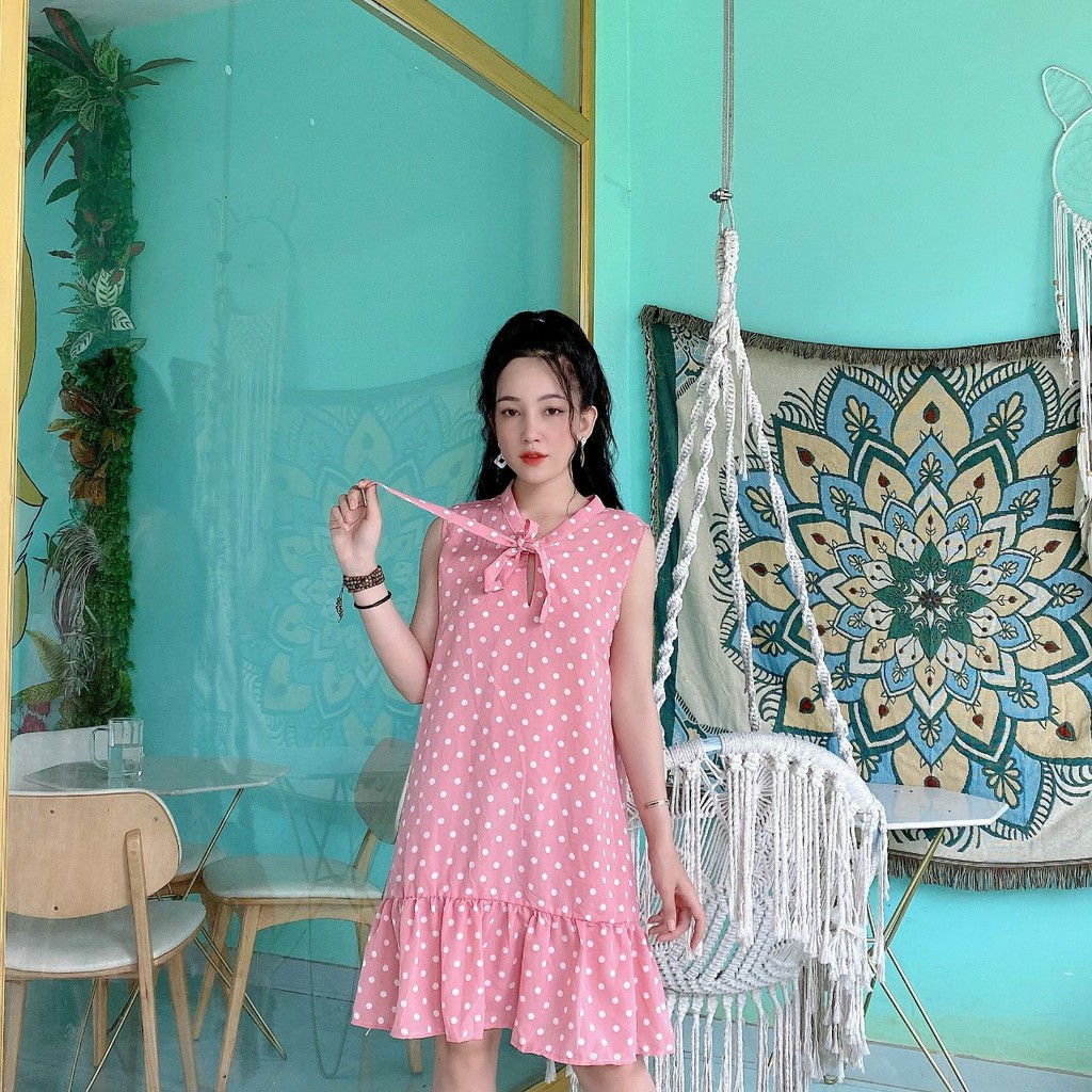 Đầm dạo phố sát nách chấm bi đuôi cá | BigBuy360 - bigbuy360.vn