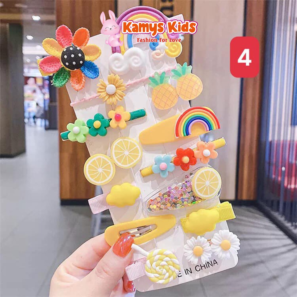 Set 14 kẹp tóc xinh xắn cho bé gái KAMYS KIDS