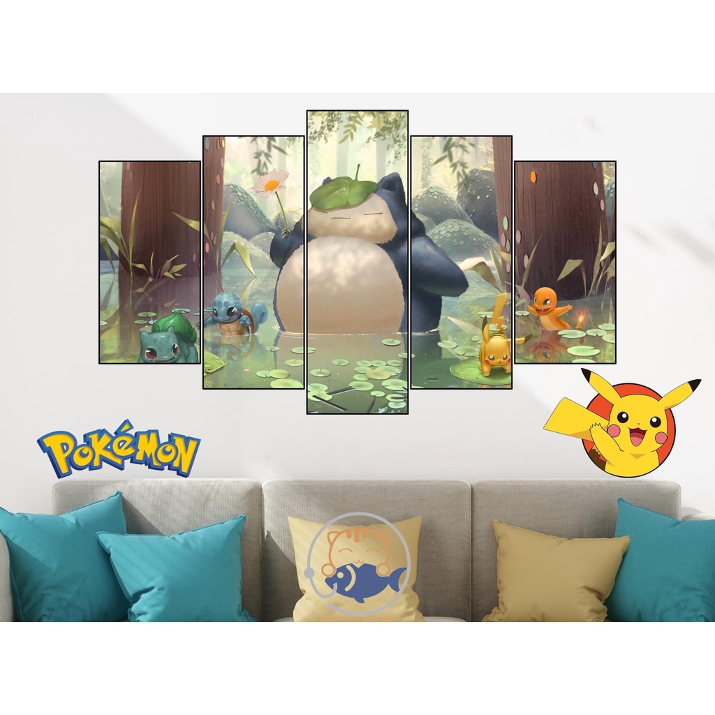 Tranh ghép dán tường Room Decor trang trí phòng ANIME POKEMON - BỘ 2