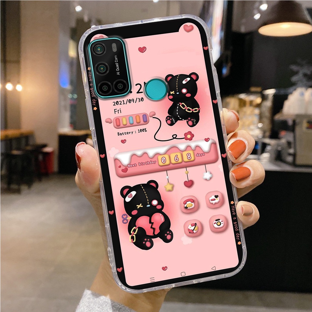 Ốp Lưng Vsmart Joy 4, In Hình Gấu Black&Pink Cá Tính
