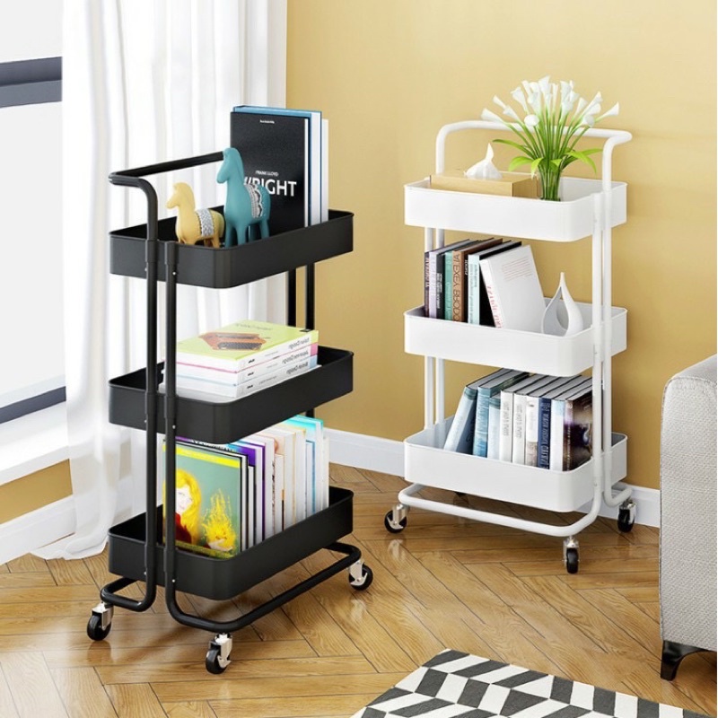 Kệ xe đẩy 3 tầng khung sắt