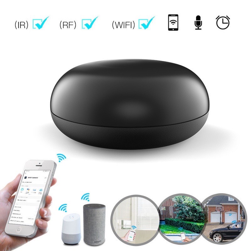 Bộ Điều Khiển IR+RF Tuya Wifi Thông Minh điều khiển tivi máy lạnh cửa cuốn