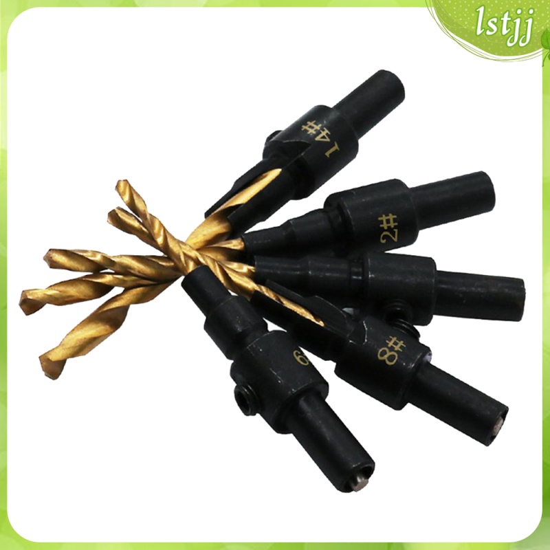 5Pcs Countersink Drill Bit Set with Hex Shank Sets Carpentry Tools