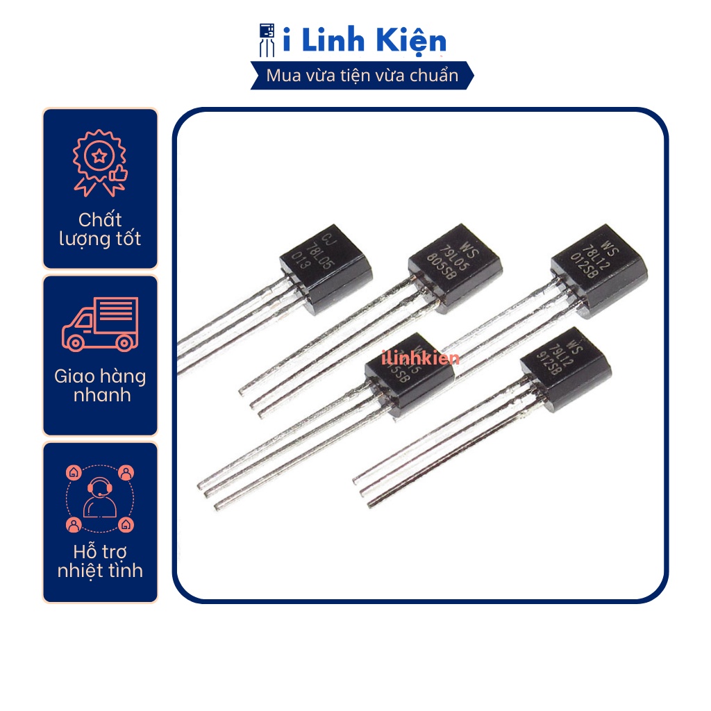 Ic nguồn 78L05/78L06/78L08/78L09/78L10/78L12/78L15/78L18/78L24 TO-92.