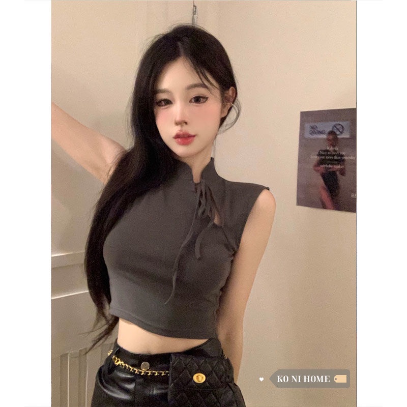 Áo Croptop Sát Nách Màu Sắc Thời Trang Mùa Hè Quyến Rũ Cho Nữ