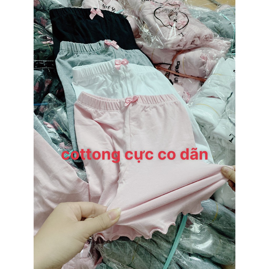 Quần đùi cho bé, quần legging mùa hè cho bé gái chất cotton co giãn 4 chiều Xu Xu Kids size từ 7 đến 18kg