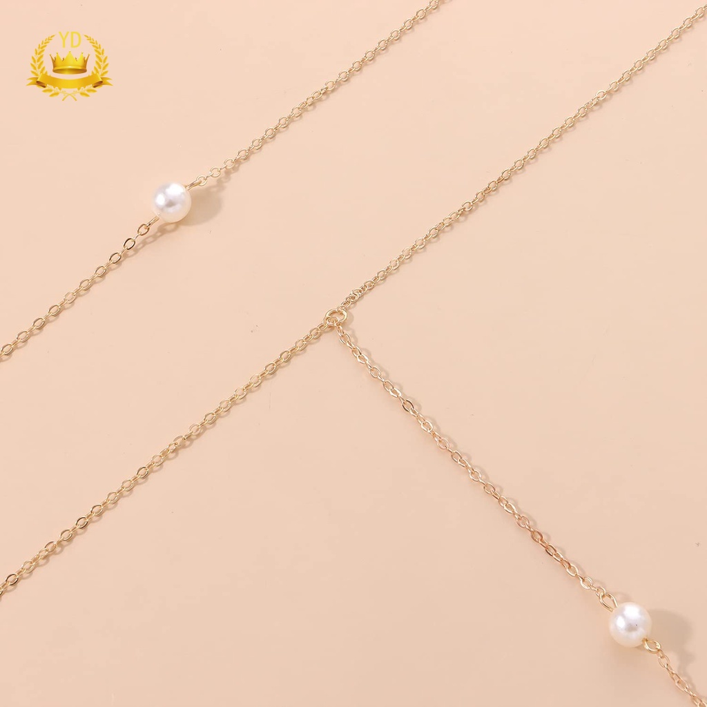 Vòng cổ Đeo Sau Lưng Đính Ngọc Trai Dành Cho Nữ